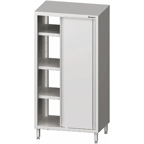Nerezová skriňa priechodná s posuvnými dvierkami 1000x700x1800 mm, 3 police | STALGAST, 981627100