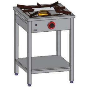 Gastronomický plynový sporák 1 horák, 600x600x850 mm s podstavcom na plynovú fľašu, 9 kW | EGAZ, TG-110.III