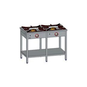 Gastronomický plynový sporák 2 horáky, 1150x600x850 mm s policou, 1x5+1x7 kW | EGAZ, TG-212.III