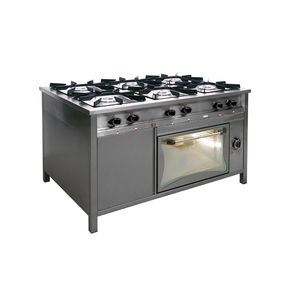 Gastronomický plynový sporák 6 horákov s elektrickou rúrou, 1330x900x850 mm, 39,9 kW | EGAZ, TGP-637/PKE-1