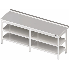 Nerezový pracovný stôl s dvoma policami 2000x600x850 mm, prístenný | STALGAST, 980076200
