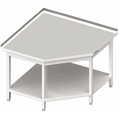 Nerezový pracovní stůl s policí 600x600x850 mm, rohový | STALGAST, 980126060