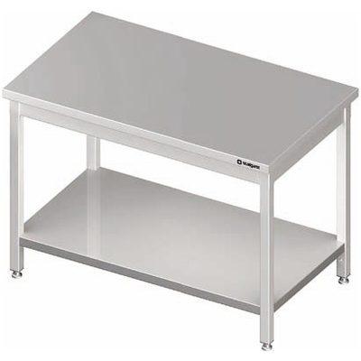 Nerezový pracovní stůl s policí 800x800x850 mm, centrální | STALGAST, 980108080