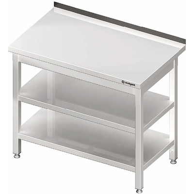 Nerezový pracovný stôl s dvoma policami 1200x600x850 mm, prístenný | STALGAST, 980066120