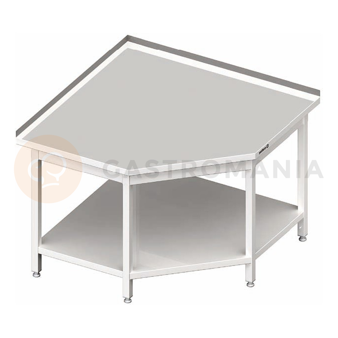 Nerezový pracovní stůl s policí 600x600x850 mm, rohový | STALGAST, 980126060