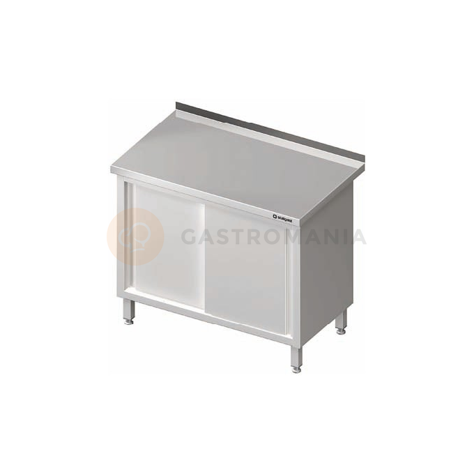 Nerezový pracovní stůl s posuvnými dveřmi 1100x600x850 mm, přístěnný | STALGAST, 980186110