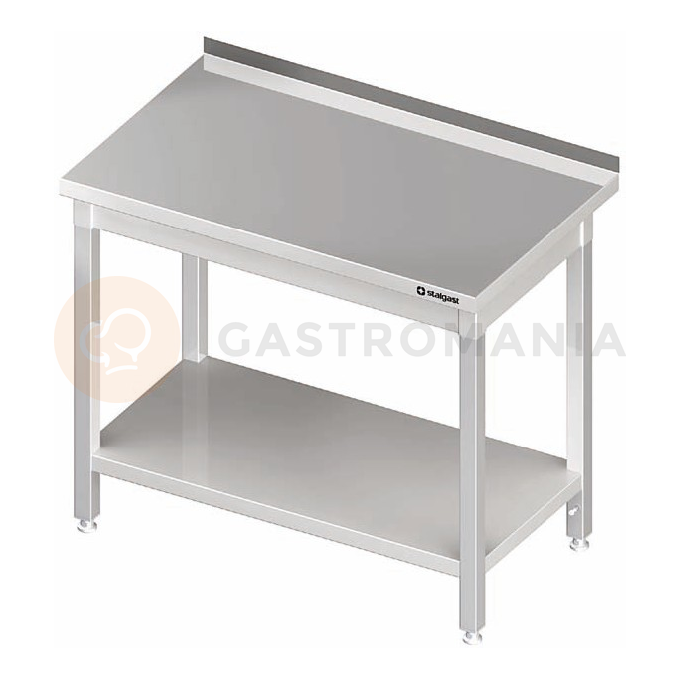 Nerezový pracovný stôl s policou 900x600x850 mm, prístenný | STALGAST, 980046090