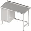 Nerezový pracovní stůl se skříňkou na levé straně bez police 1100x600x850 mm, přístěnný | STALGAST, 980486110
