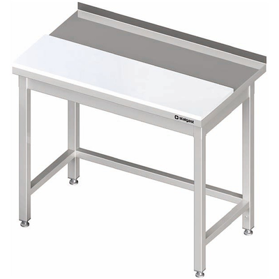Nerezový pracovní stůl s pracovní deskou z polythylenu 1000x700x850 mm, přístěnný | STALGAST, 980587100