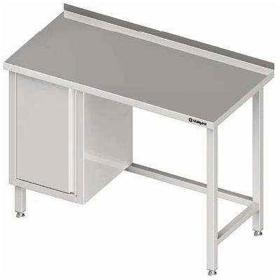 Nerezový pracovní stůl se skříňkou na levé straně bez police 900x700x850 mm, přístěnný | STALGAST, 980487090
