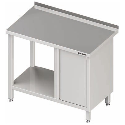 Nerezový pracovní stůl se skříňkou na pravé straně a policí 1200x700x850 mm, přístěnný | STALGAST, 980517120