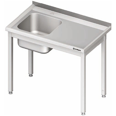 Nerezový umývací stôl s jednokomorovým drezom na ľavej strane bez police 1100x600x850 mm | STALGAST, 980666110