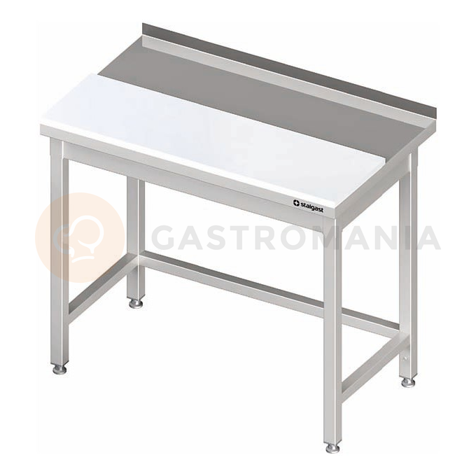 Nerezový pracovní stůl s pracovní deskou z polythylenu 1000x600x850 mm, přístěnný | STALGAST, 980586100