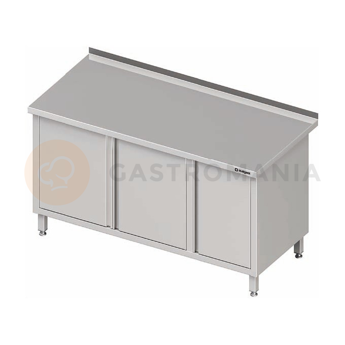 Nerezový pracovní stůl se skříňkou a křídlovými dveřmi 1200x600x850 mm, přístěnný | STALGAST, 980556120