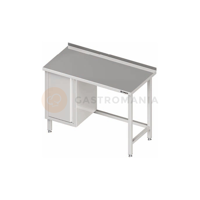 Nerezový pracovní stůl se skříňkou na levé straně bez police 1100x600x850 mm, přístěnný | STALGAST, 980486110