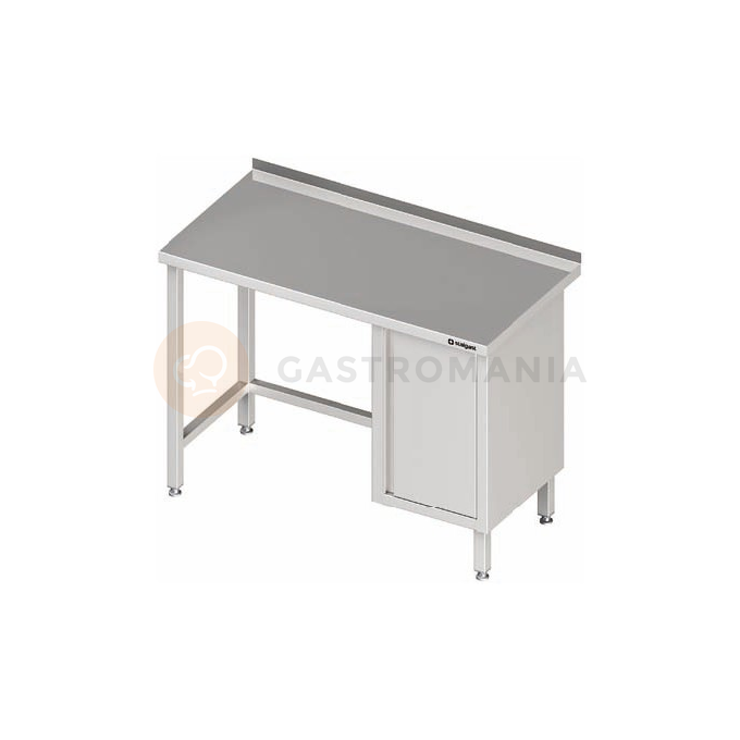 Nerezový pracovní stůl se skříňkou na pravé straně bez police 1000x600x850 mm, přístěnný | STALGAST, 980496100