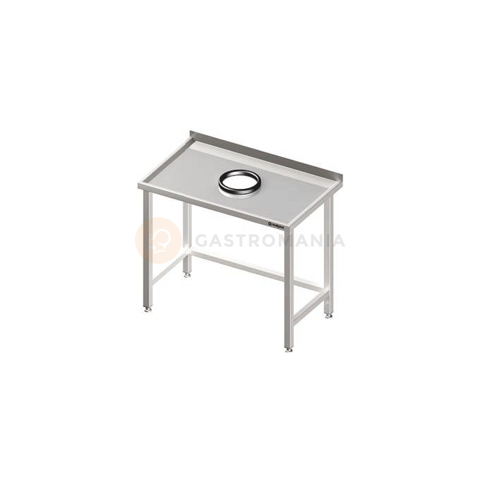 Nerezový pracovný stôl s otvorom na odpad 1000x700x850 mm, prístenný | STALGAST, 980927100