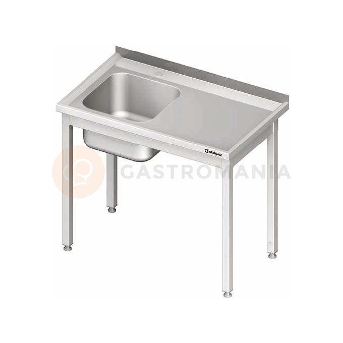 Nerezový umývací stôl s jednokomorovým drezom na ľavej strane bez police 1000x700x850 mm | STALGAST, 980667100