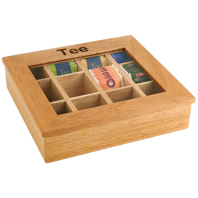 Krabica na čaj, jasné drevo 310x280x90 mm | APS, 11775