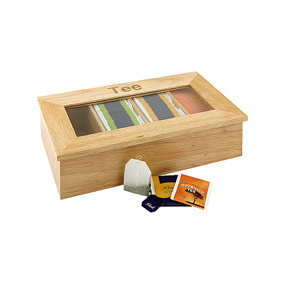 Krabica na čaj, jasné drevo 335x200x90 mm | APS, 11575