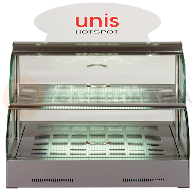 Stolná teplá vitrína PE2 inox | UNIS, Hot Spot