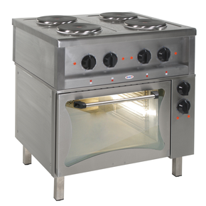 Gastronomický elektrický sporák, 4 platne s elektrickou rúrou, 800x700x850 mm, 12,75 kW | EGAZ, KE-47/PKE-1