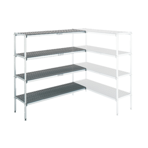 Regál rohový hliníko-polyetylén 3-policový 3624x400x1750 mm | ASBER, 19088621