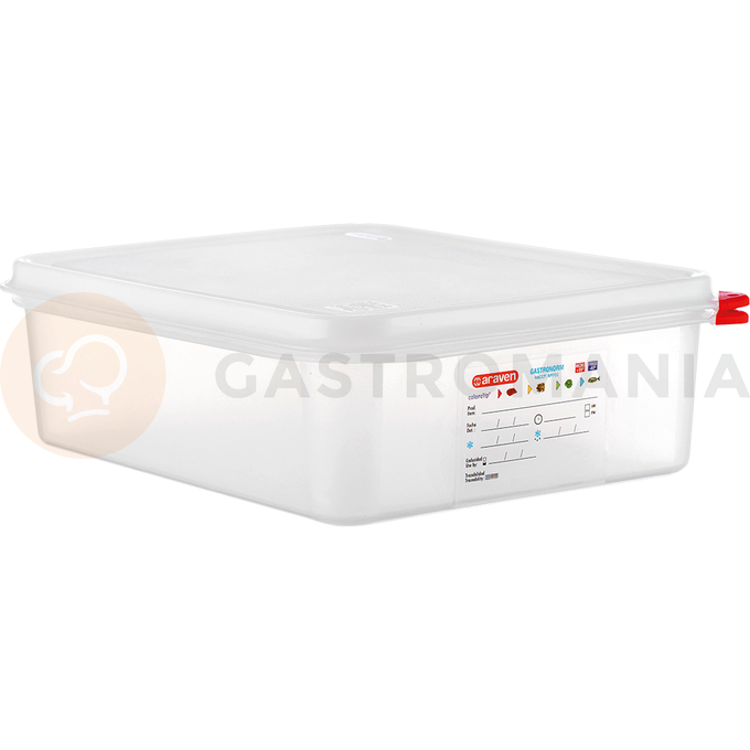 Gastronádoba GN 1/2 100 mm z polypropylénu HACCP | ARAVEN, 162105