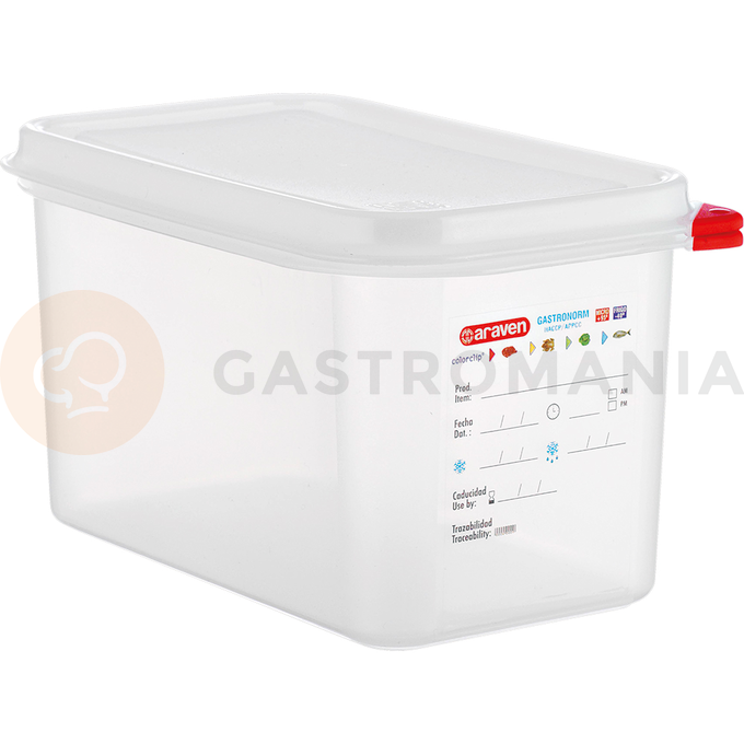 Gastronádoba GN 1/4 150 mm z polypropylénu HACCP | ARAVEN, 164155