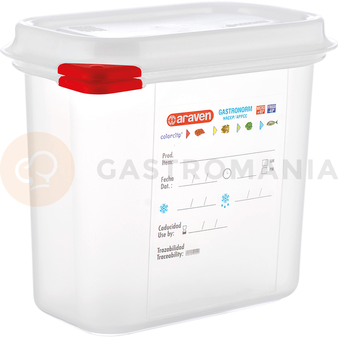 Gastronádoba GN 1/9 150 mm z polypropylénu HACCP | ARAVEN, 169155