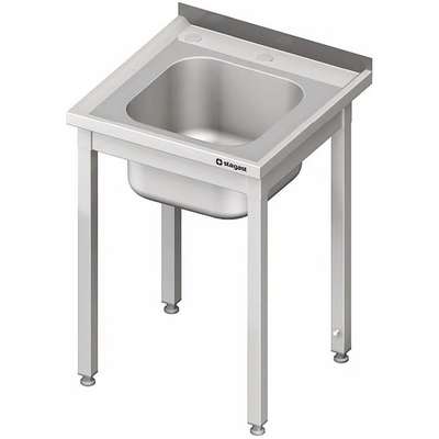Nerezový umývací stôl s jednokomorovým drezom s otvorom pre drvič odpadu 600x600x850 mm | STALGAST, 980636060