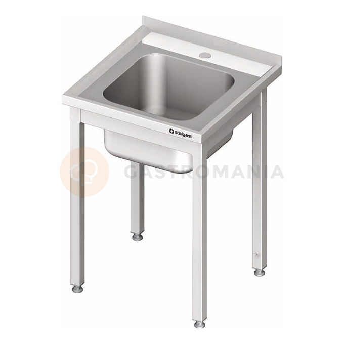 Nerezový umývací stôl s jednokomorovým drezom bez police 700x700x850 mm | STALGAST, 980627070