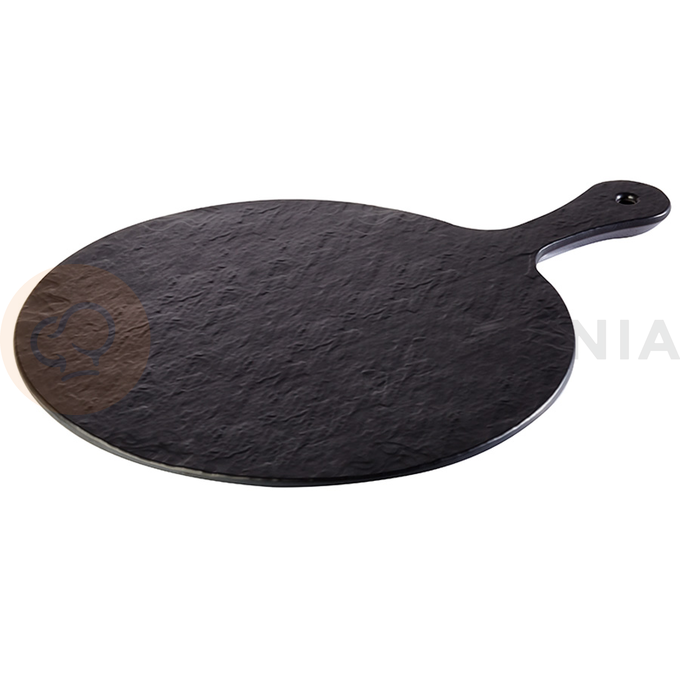 Servírovacia tácka z melamínu imitácia bridlicového kameňa, ø 300 mm | APS, Slate Rock