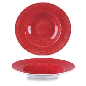 Hlboký tanier červený s širokým okrajom 468 cm | CHURCHILL, Stonecast Berry Red