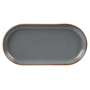 Servírovací tanier z porcelánu oválny, 30x15 cm, šedý | PORLAND, Seasons Stone