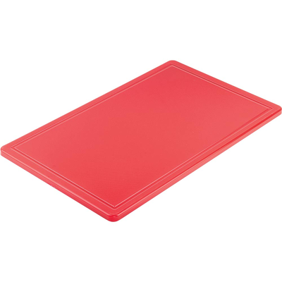 Doska na krájanie s výrezom z červeného polypropylenu 53x32,5x1,5 cm | STALGAST, 341531