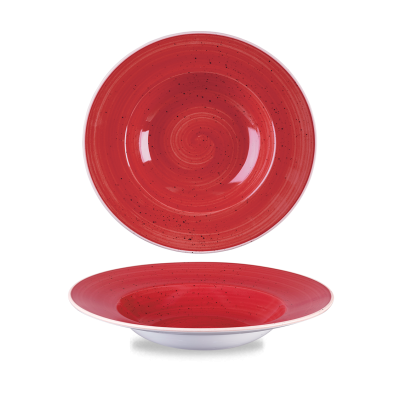 Hlboký tanier červený s širokým okrajom 468 cm | CHURCHILL, Stonecast Berry Red