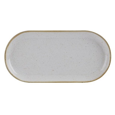 Servírovací tanier z porcelánu oválny, 30x15 cm, svetlo šedý | PORLAND, Seasons Ashen