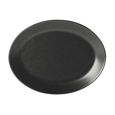 Servírovací tanier z porcelánu oválny, 32x20 cm, čierny | PORLAND, Seasons Coal