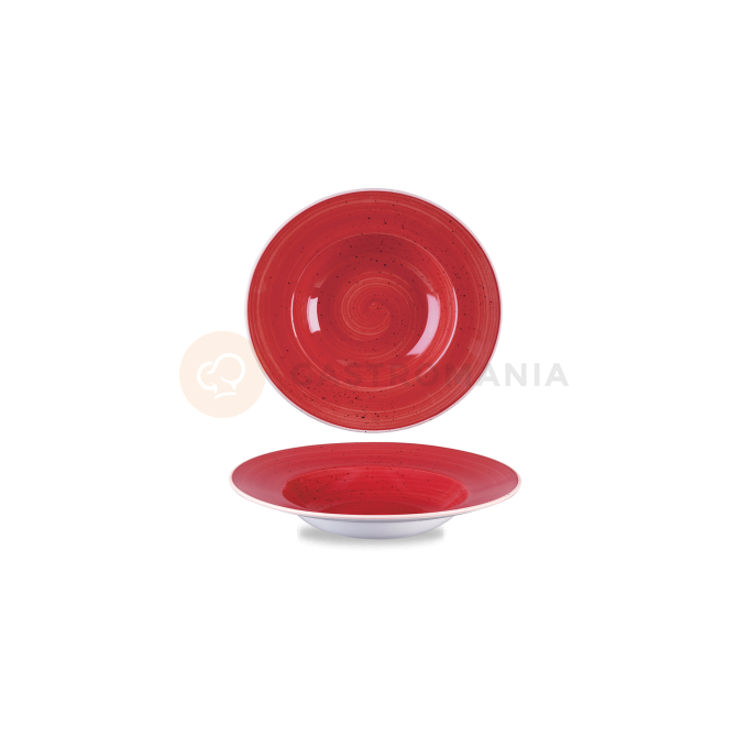 Hlboký tanier červený s širokým okrajom 468 cm | CHURCHILL, Stonecast Berry Red