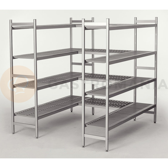 Regál polypropylen-hliníkový s 5 policami 2584x400x1800 mm | CHEFFY, Modular System