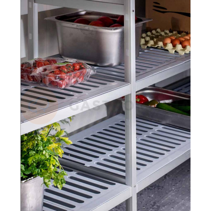 Regál polypropylen-hliníkový s 5 policami 2584x400x1800 mm | CHEFFY, Modular System