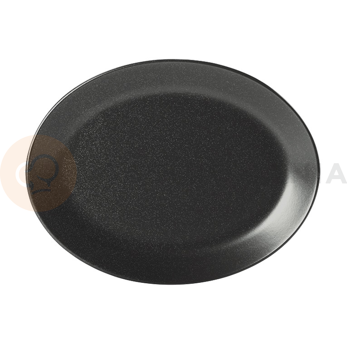 Servírovací tanier z porcelánu oválny, 32x20 cm, čierny | PORLAND, Seasons Coal