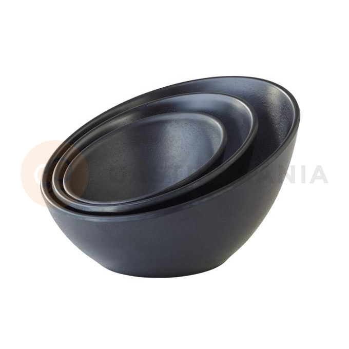 Skosená miska z melamínu Ø 10 cm, čierna | APS, Zen