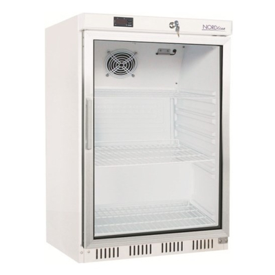 Chladiaca skriňa s presklenými dverami, biela 130 l, od 0 do +10°C, 603x620x855 mm | TEFCOLD, UR 200 G