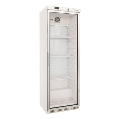 Chladiaca skriňa s presklenými dverami, biela 340 l, od 0 do +10°C, 603x620x1855 mm | TEFCOLD, UR 400 G