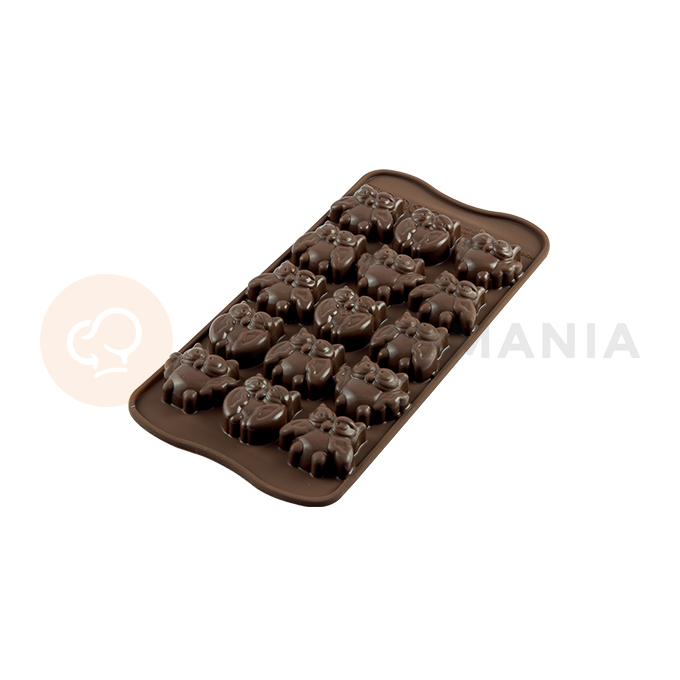 Forma na čokoládu a pralinky - sova, 34x30x15 mm, 112,5 ml - SCG26 Choco Gufi | SILIKOMART, Easychoc