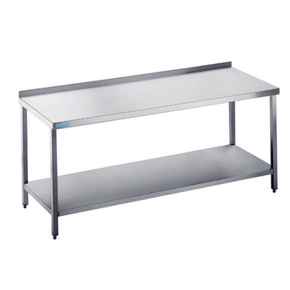 Pracovný stôl 1800x700x900 mm s pracovnou doskou so zadnou lištou a policou | RILLING, ATZ 0718C 0000