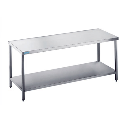 Pracovný stôl 1500x700x900 mm s pracovnou doskou bez zadnej lišty a police | RILLING, ATZ 0715A 0000