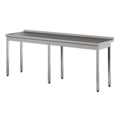 Prístenný stôl z nerezovej ocele, nohy bez vystuženia 2100x600x850 mm | ASBER, WT-216-PL
